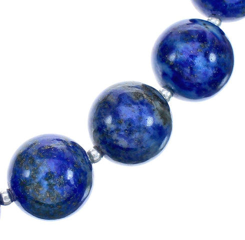 Sterling Silvers Southwest Lapis Round Bead Necklace BX120531